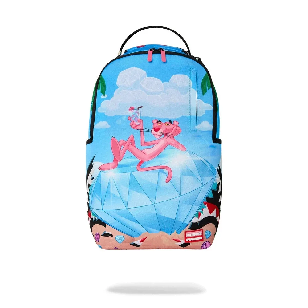 Sprayground Pink Panther Big OL’ Diamond Backpack Unisex Blue Outdoor Bag SPR315